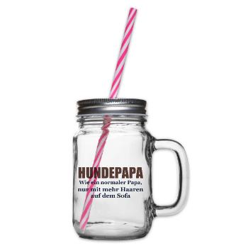 Hundepapa – Wie ein normaler Papa - Henkelglas mit Schraubdeckel - Klar - Rechts