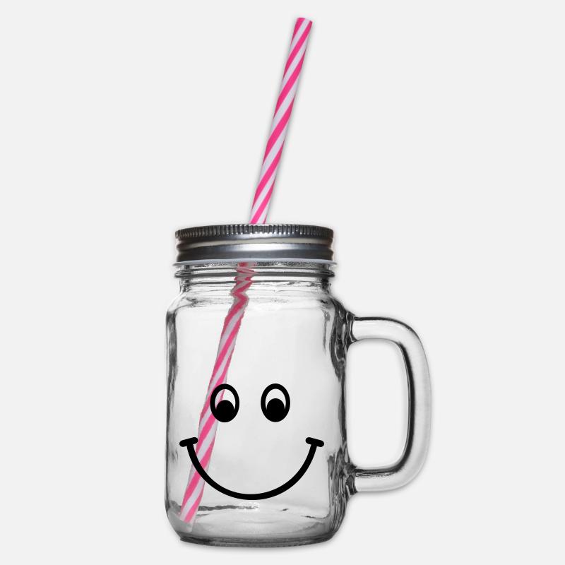 Smiley - Henkelglas mit Schraubdeckel - Klar