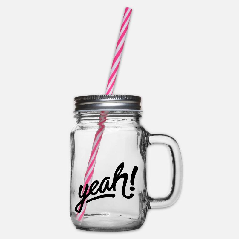yeah - Henkelglas mit Schraubdeckel - Klar