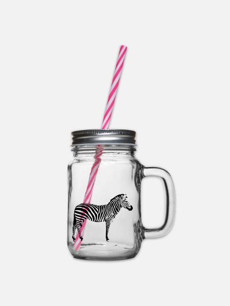 Zebra 1 - Henkelglas mit Schraubdeckel - Klar