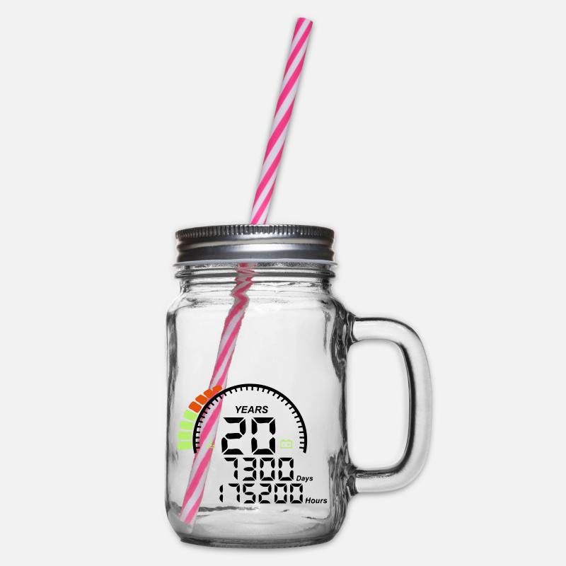 compteur anniversaire years ans 20 ans - Bocal à boisson - transparent