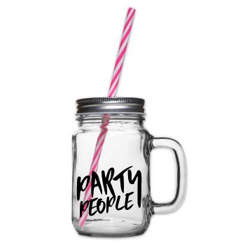 party people - Henkelglas mit Schraubdeckel - Klar - Rechts