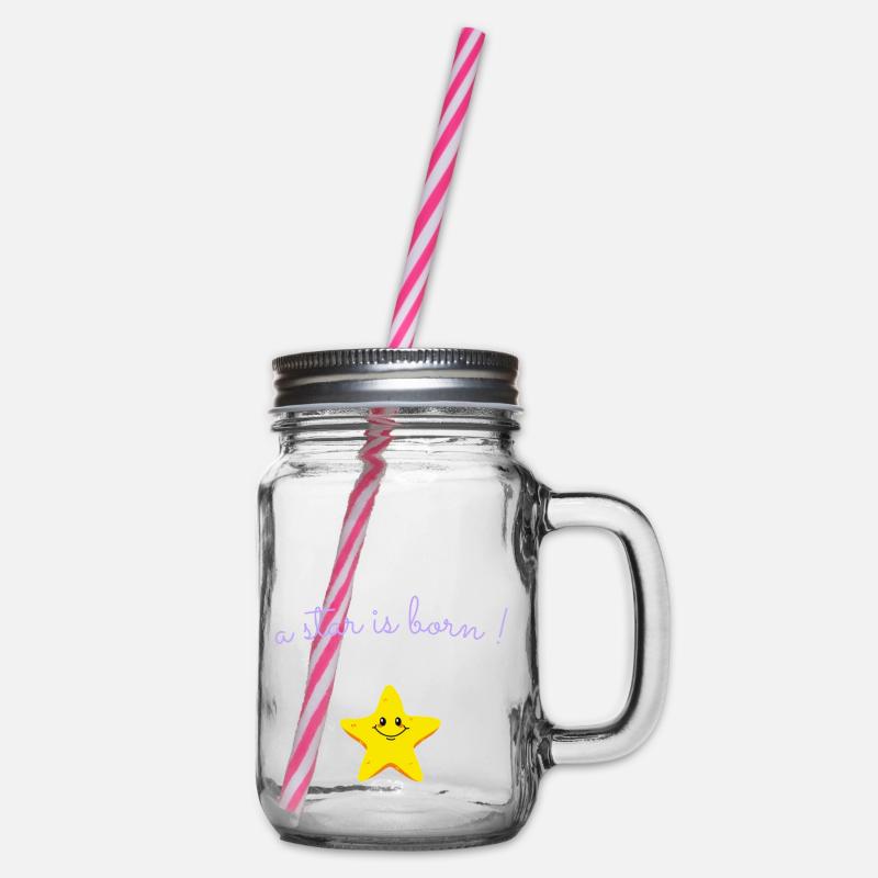 a star is born - Glass jar with handle and screw cap - clear