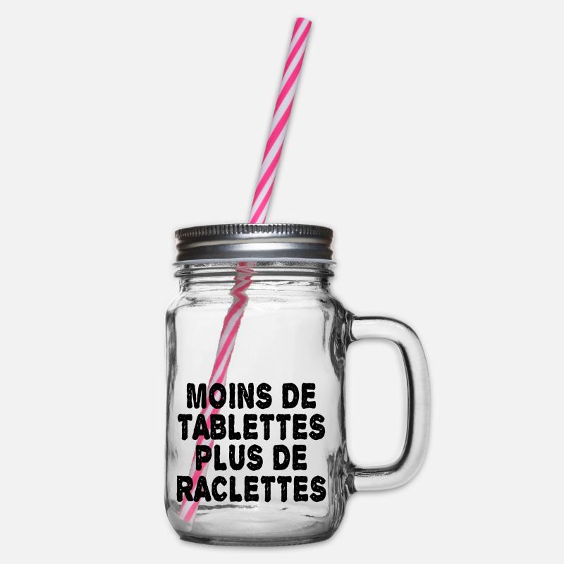 moins de tablettes plus de raclettes - Bocal à boisson - transparent