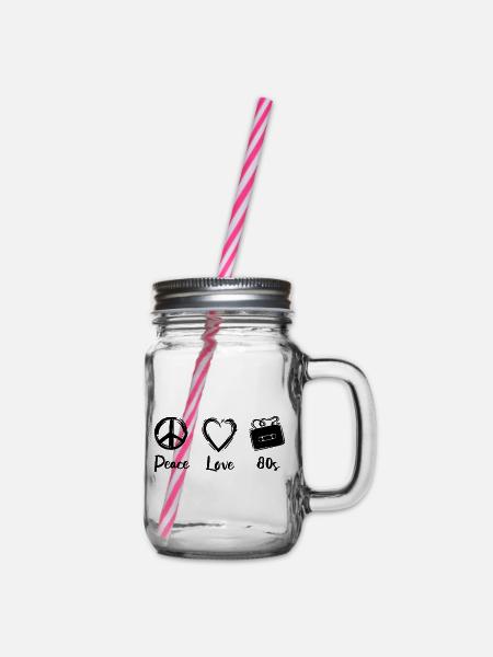 Ich liebe die 80er - Henkelglas mit Schraubdeckel - Klar