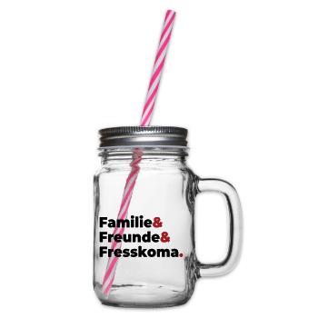 Familie Freunde Fresskoma - Henkelglas mit Schraubdeckel - Klar - Rechts