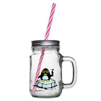 beach pinguin eisscholle - Henkelglas mit Schraubdeckel - Klar - Rechts