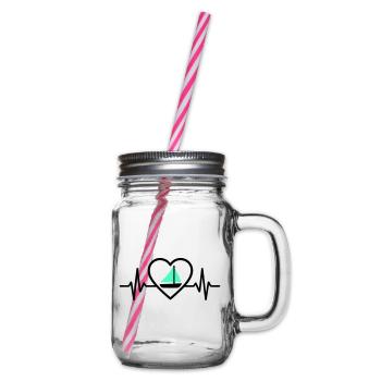Heart Sailing – Passion Boat - Glass jar with handle and screw cap - clear - Right