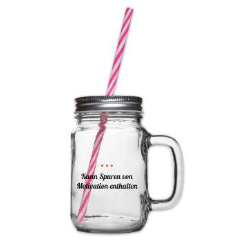 Kann Spuren von Motivation enthalten - Henkelglas mit Schraubdeckel - Klar - Rechts