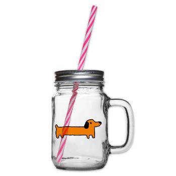 Dackel Hund Geschenk - Henkelglas mit Schraubdeckel - Klar - Rechts