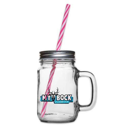 MYBOCK Logo - Henkelglas mit Schraubdeckel