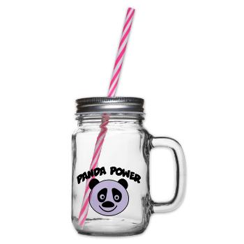 panda - Henkelglas mit Schraubdeckel - Klar - Rechts
