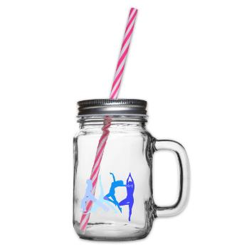 tournamentin, yoga,sport,exercises,dancer,gymnastics,b - Glass jar with handle and screw cap - clear - Right