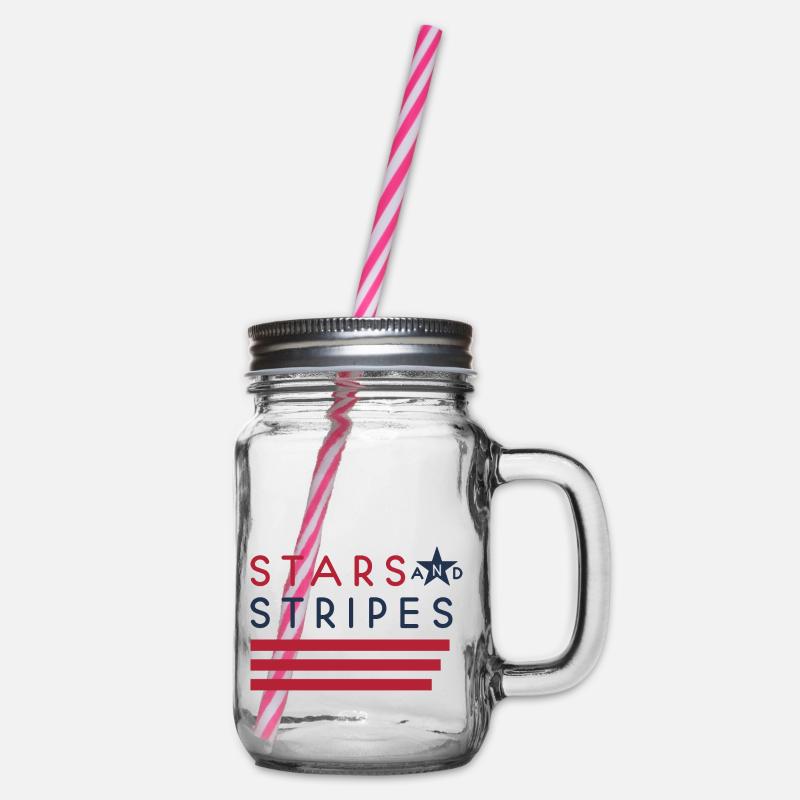 Stars and Stripes, texte inspiré du drapeau propre - Bocal à boisson - transparent