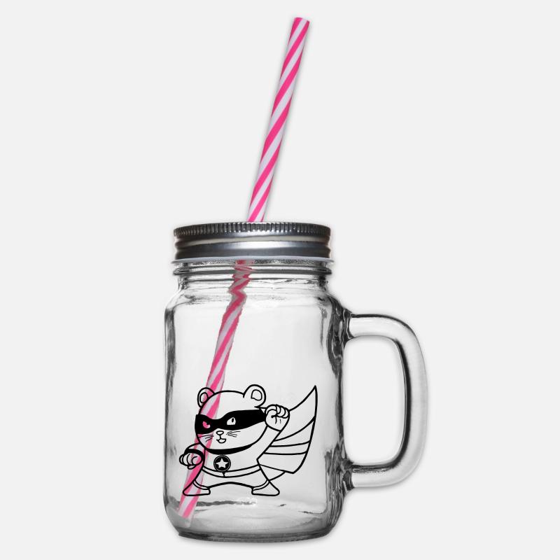 Idée cadeau de super-héros Hamster - Bocal à boisson - transparent