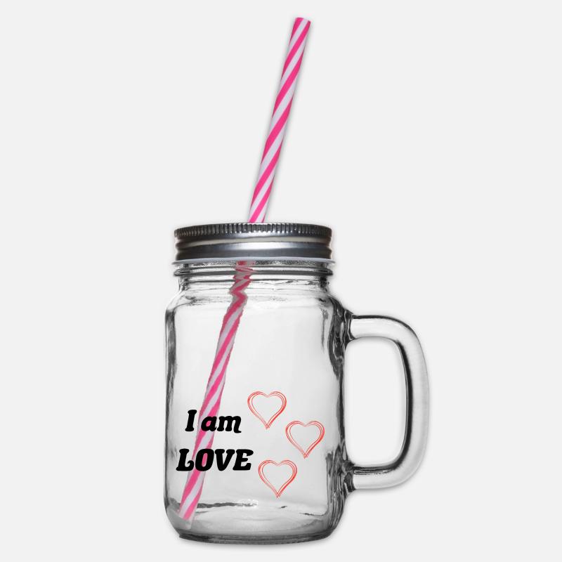 Je suis Amour - Paroles positives - Bocal à boisson - transparent