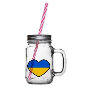 Ukrainisches Herz - Henkelglas mit Schraubdeckel - Klar - Rechts