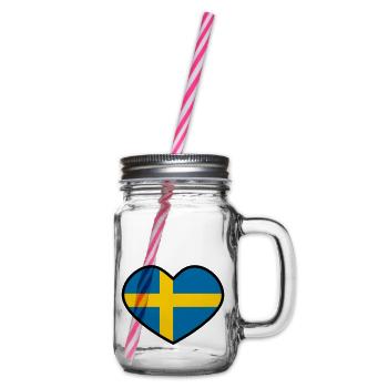 Sweden heart - Glass jar with handle and screw cap - clear - Right