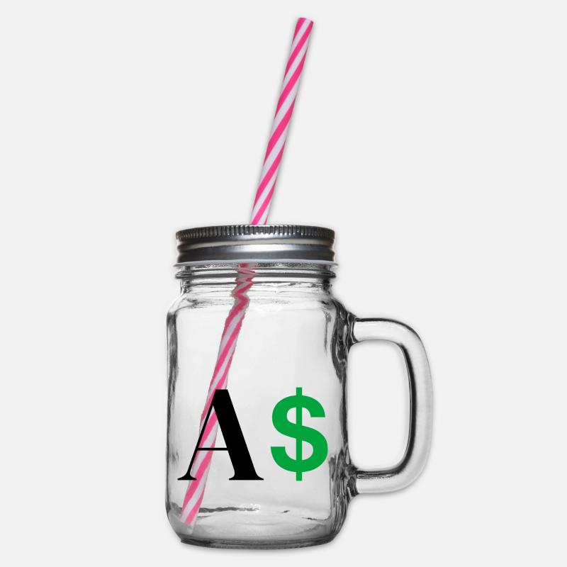 Lettre a dollar - Bocal à boisson - transparent