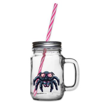 Tarantula Comic Funny Summer - Glass jar with handle and screw cap - clear - Right