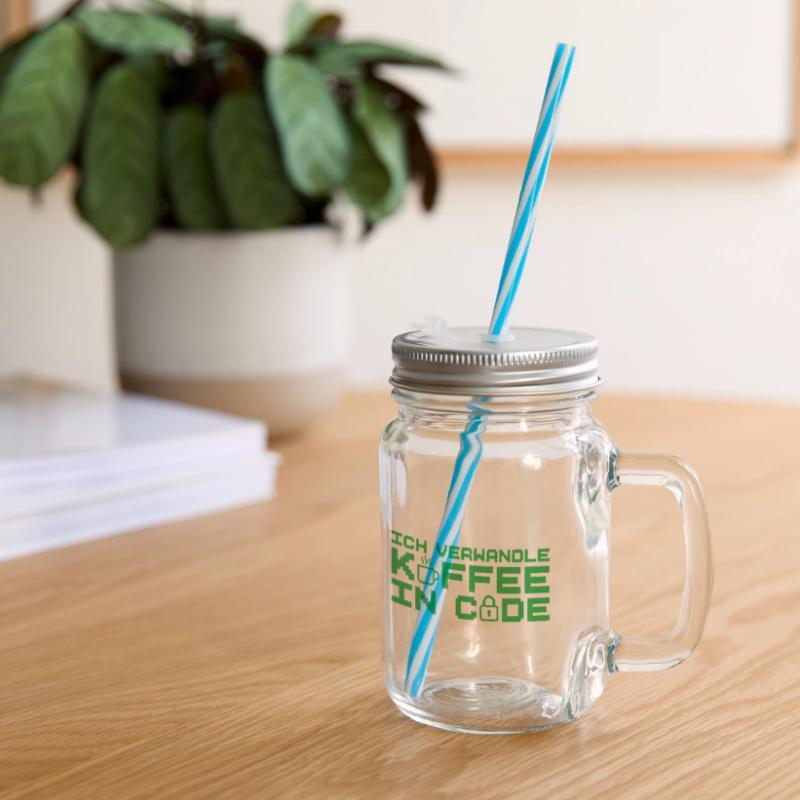 Informatik Verwandle Kaffee in Code Programmierer Henkelglas mit Schraubdeckel