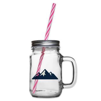 Gebirge Berge Silhouette - Henkelglas mit Schraubdeckel - Klar - Rechts
