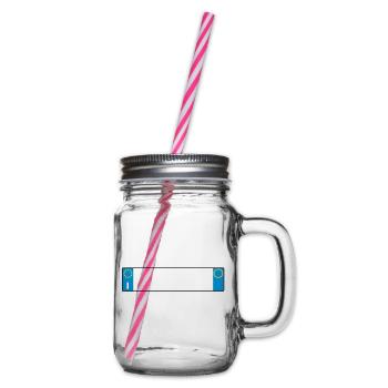 license plate Italy_g1 - Glass jar with handle and screw cap - clear - Right