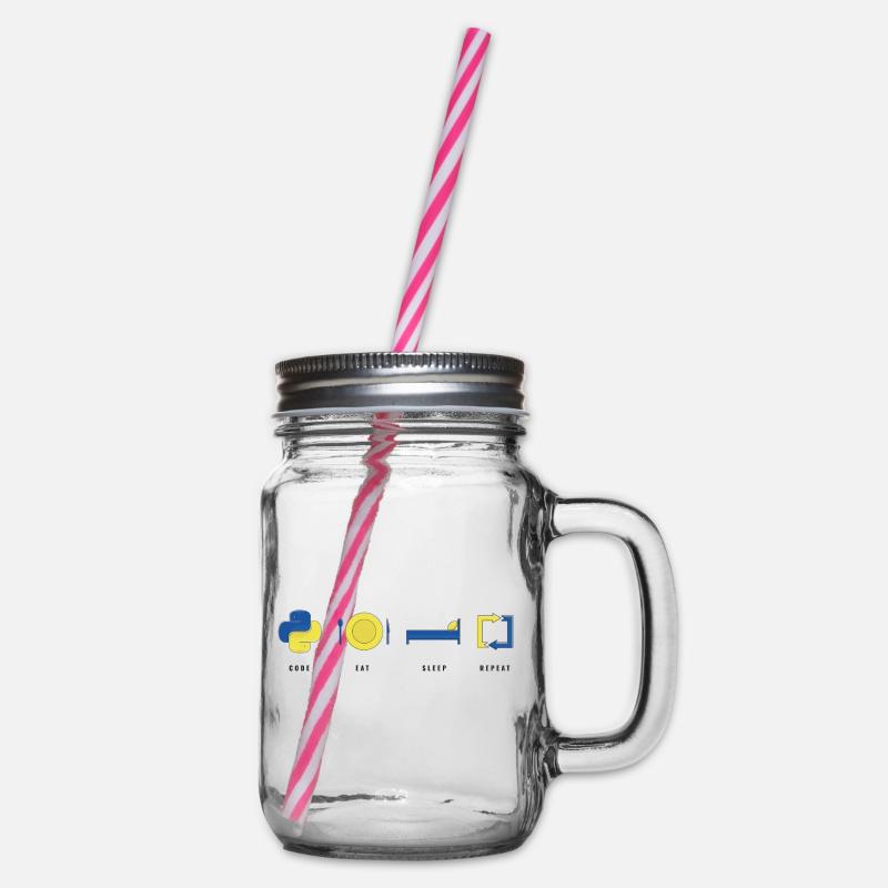 CODER PYTHON LIFE - Henkelglas mit Schraubdeckel - Klar