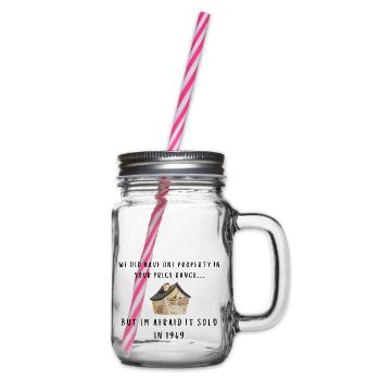 Funny Estate Agent Realtor Image Price Range - Glass jar with handle and screw cap - clear - Right