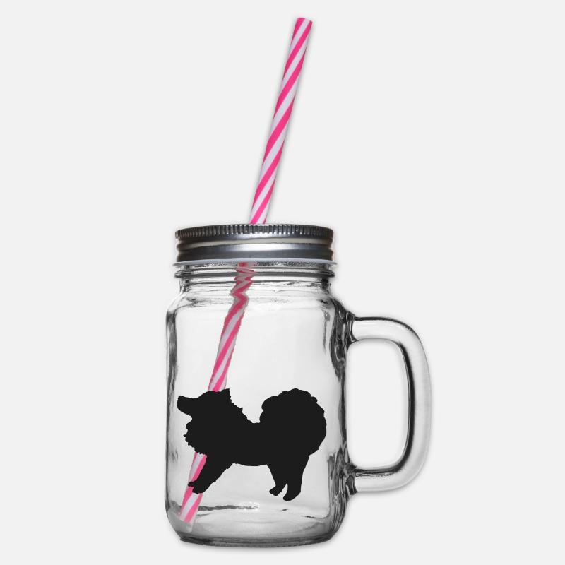 Spitz schwarz - Henkelglas mit Schraubdeckel - Klar