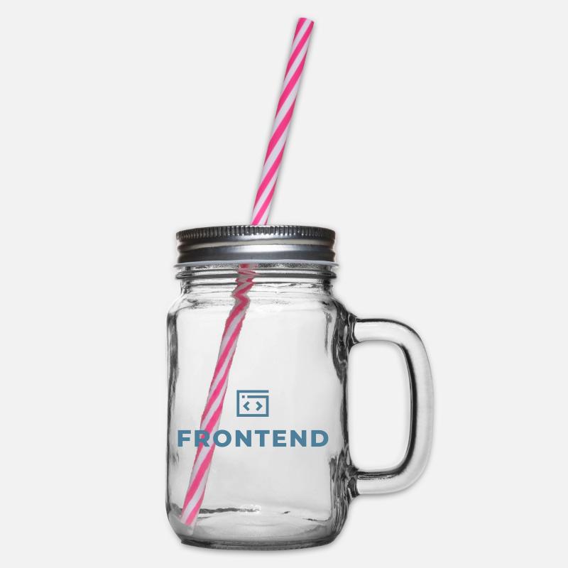 frontend - Glass jar with handle and screw cap - clear