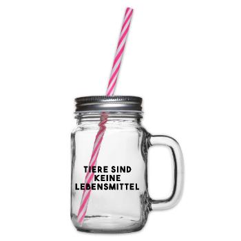 Vegan Spruch - Henkelglas mit Schraubdeckel - Klar - Rechts