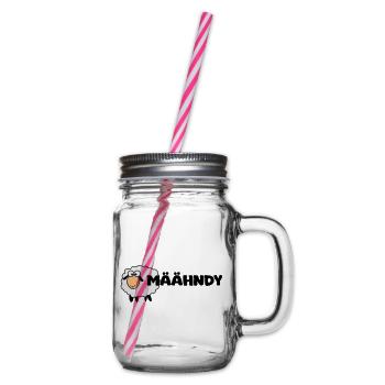 Määhndy - Mandy Namensshirt mit Schafnote - Henkelglas mit Schraubdeckel - Klar - Rechts