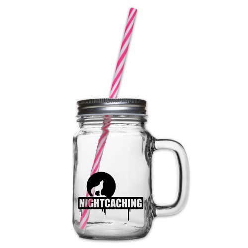 nightcaching / 1 color - Henkelglas mit Schraubdeckel