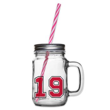 19__f2 - Glass jar with handle and screw cap - clear - Right