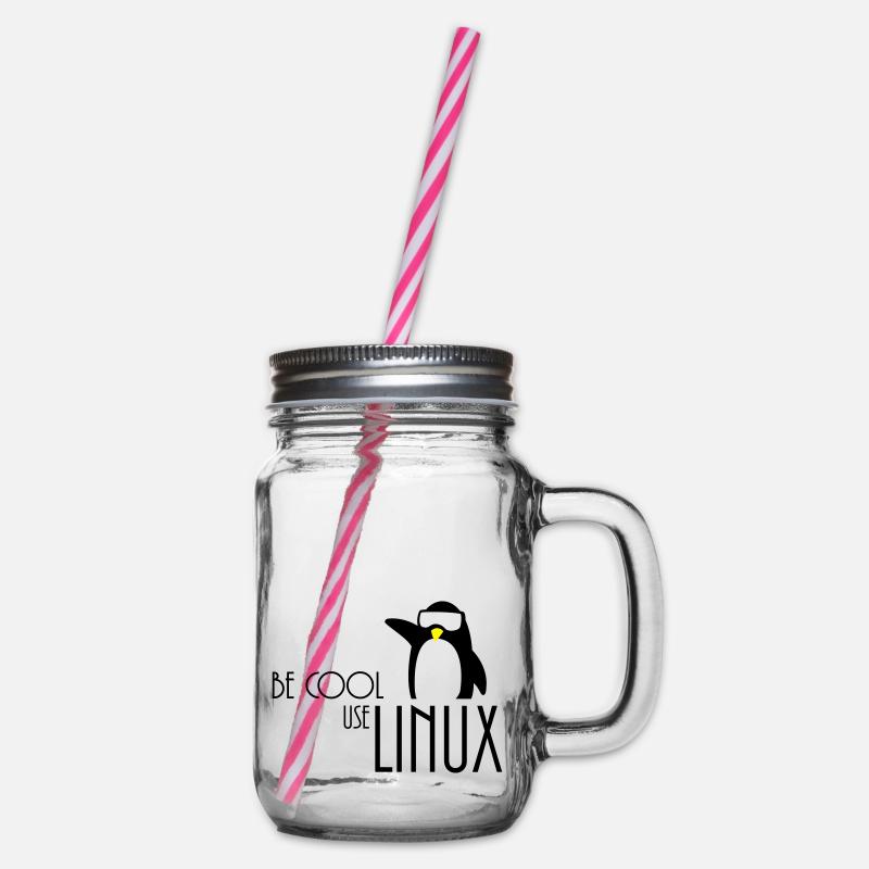 be cool use linux - Henkelglas mit Schraubdeckel - Klar