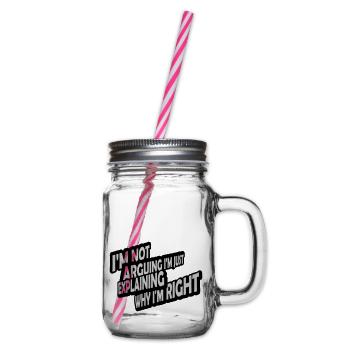 I m not arguing - Glass jar with handle and screw cap - clear - Right