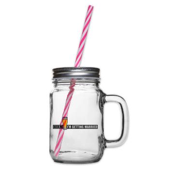 Beer Me Getting Married - Glass jar with handle and screw cap - clear - Right
