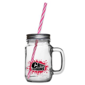 crypto is for virgins - Glass jar with handle and screw cap - clear - Right