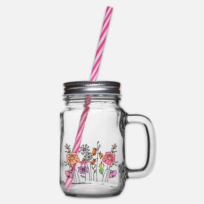 Fleur - Bocal à boisson - transparent