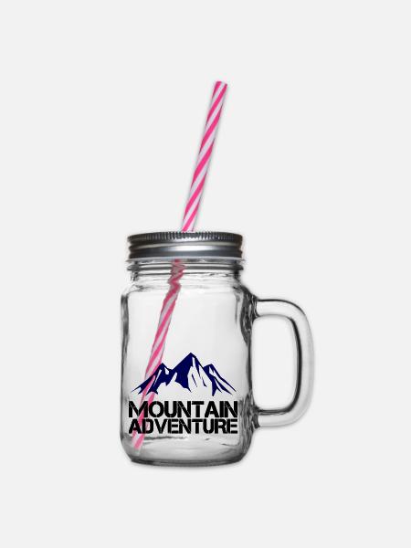 Mountain Adventure - Henkelglas mit Schraubdeckel - Klar