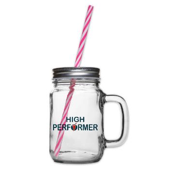 High Performer – Starkes Motiv - Henkelglas mit Schraubdeckel - Klar - Rechts