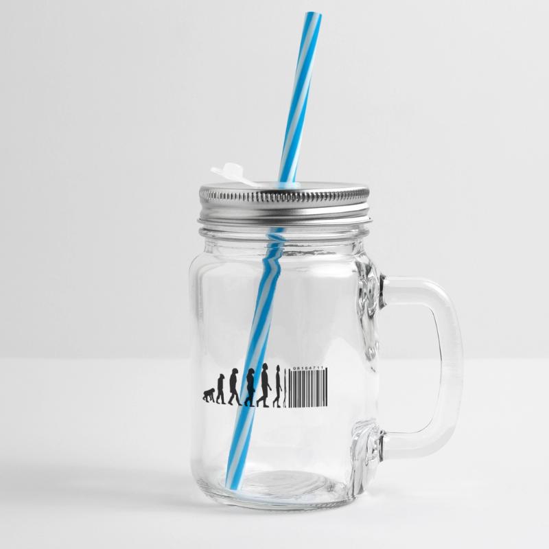 Evolution Strichcode Henkelglas mit Schraubdeckel