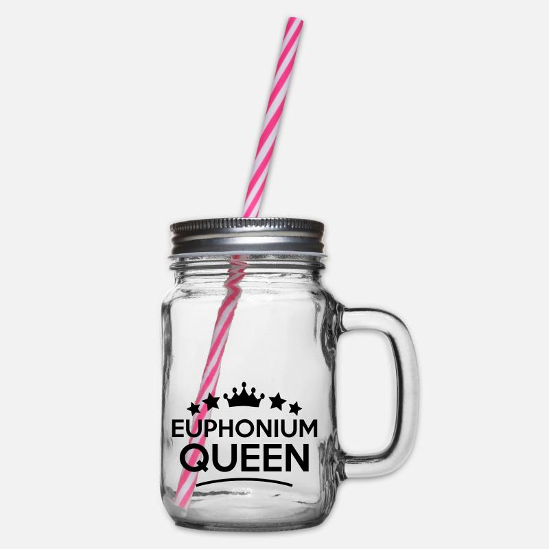 euphonium queen stars - Henkelglas mit Schraubdeckel - Klar