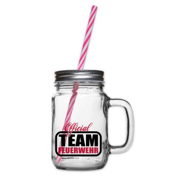 team Feuerwehr - Henkelglas mit Schraubdeckel - Klar - Rechts