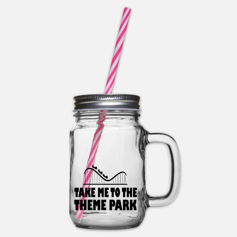Rollercoaster Roller Coaster - Glass jar with handle and screw cap - clear