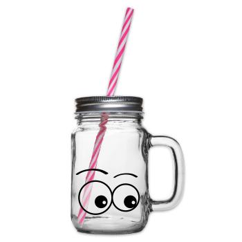eyes - Glass jar with handle and screw cap - clear - Right