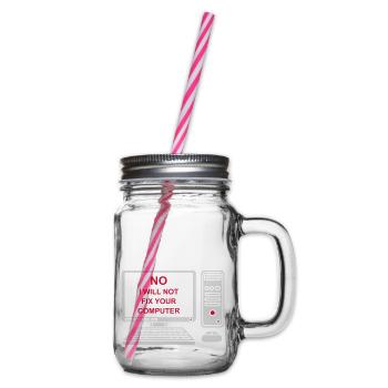 not fix your computer - Glass jar with handle and screw cap - clear - Right