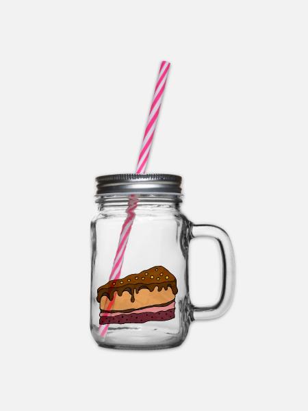 Kuchen - Henkelglas mit Schraubdeckel - Klar