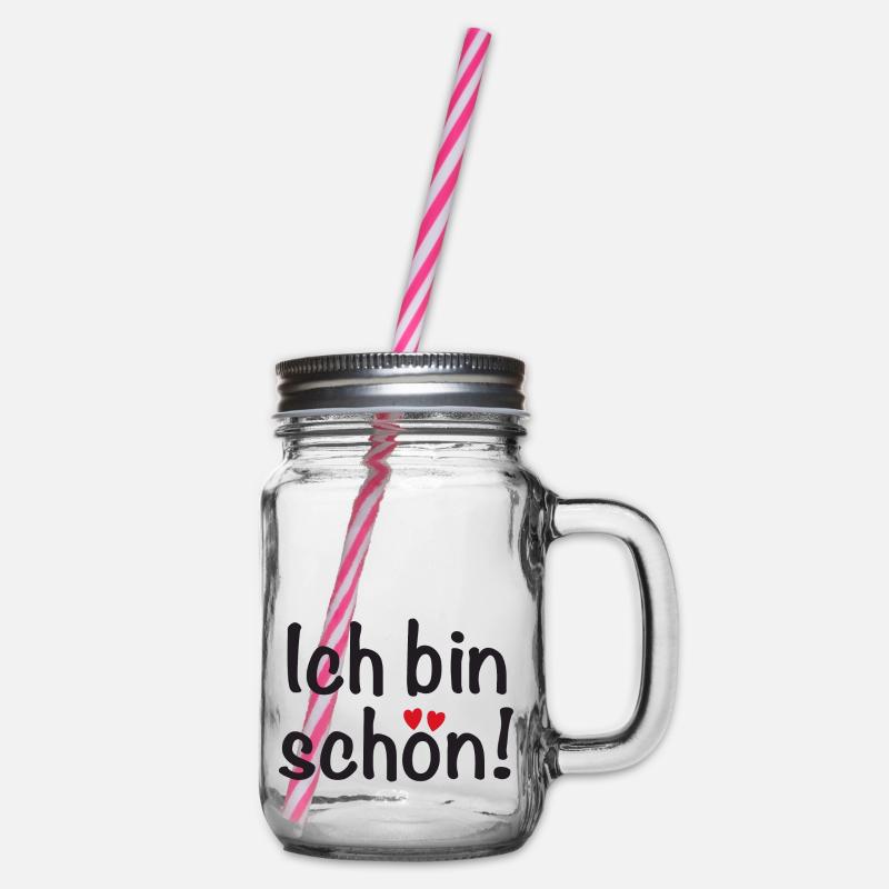 Ich bin schön! - Henkelglas mit Schraubdeckel - Klar